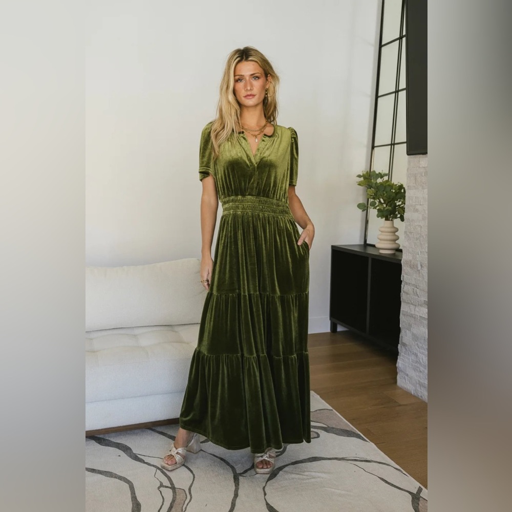 Bohme green velvet maxi dress